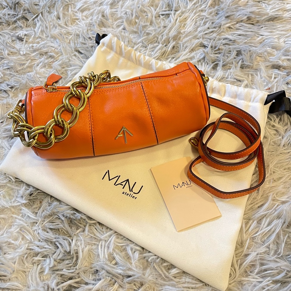 manu atelier mini cylinder bag orange